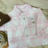 【JMJQ 23951】秋冬季多巴胺粉儿童格子加绒加厚翻领衬衫厚外套