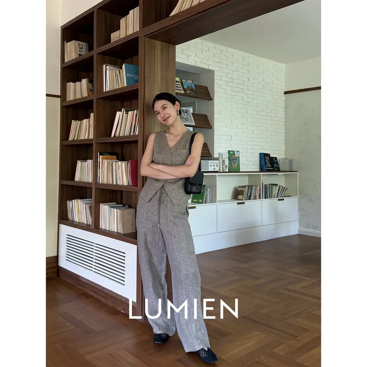 【LUMIEN 5月17号 新品】亚麻马甲长裤套装LX5DZH151/LX5DZK152