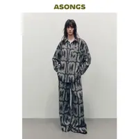 安松室ASONGS2025春夏男女同款可外穿家居服睡衣情侣节日度假套装
