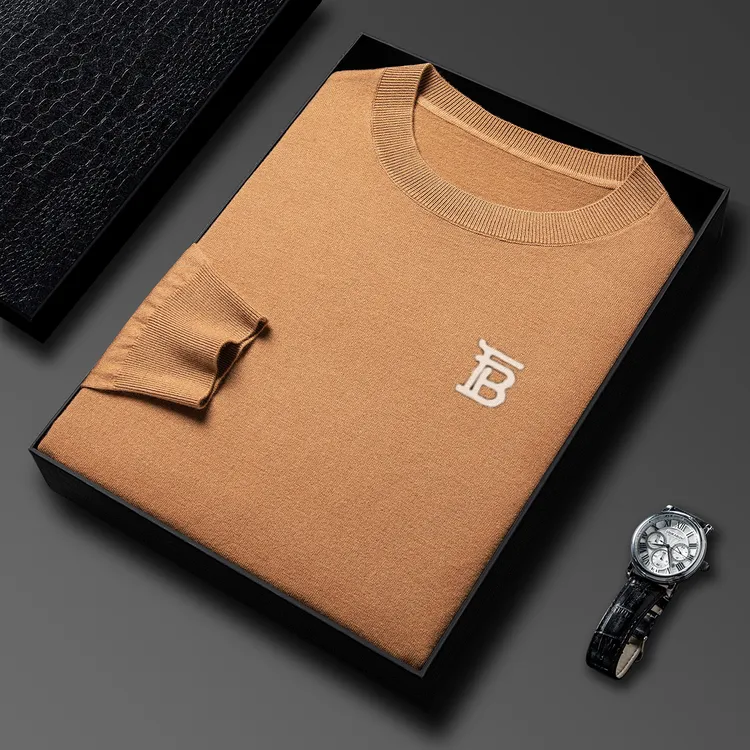 【可机洗·100%绵羊毛】欧洲撤柜秋冬新款轻奢高档低圆领柔软针织衫