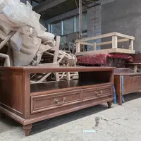 明时A39黑胡桃四屉美式茶几120*60*50