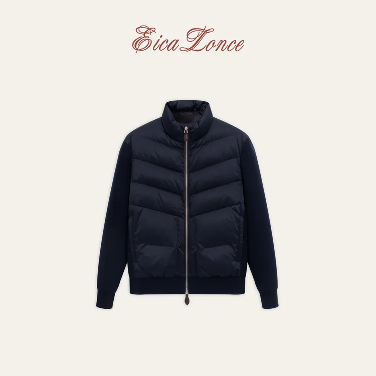 意卡伦萨 Eicalonc 行政款90白鹅绒加厚羊毛拼羊皮外套男7551