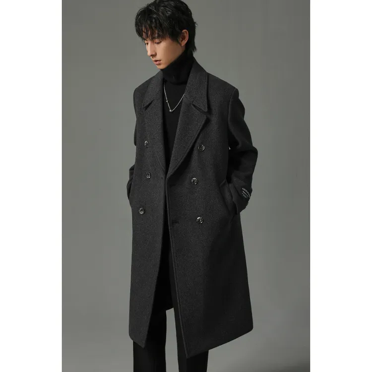 【780g重磅加厚】秋冬季新款大衣男宽松休闲过膝潮流男款羊毛大衣