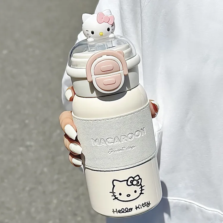 2025新款保温杯316高颜值不锈钢学生简约双饮便携吸管可爱女水杯