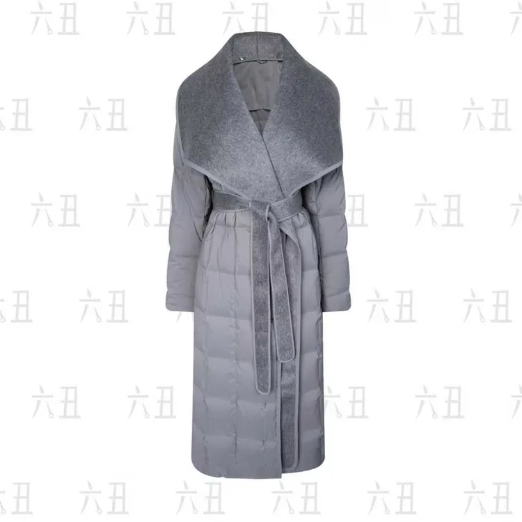 【六丑】长款秋冬高级感三色系带毛领羽绒服510YRF0094