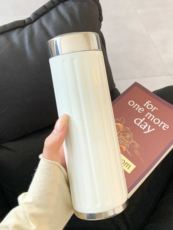 简约保温水杯女生新款2025高颜值便携带茶隔女士办公室不锈钢杯子