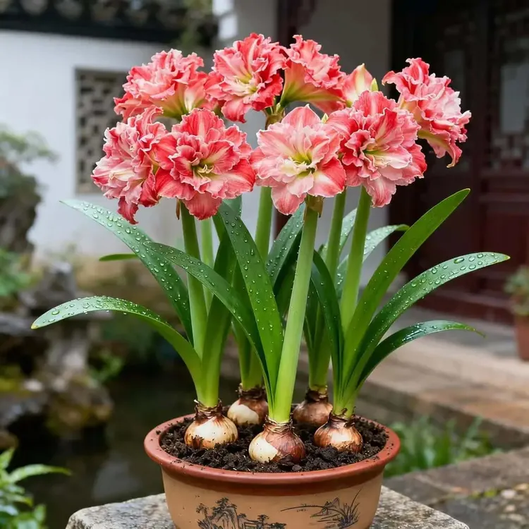 【常年开花】荷兰进口重瓣朱顶红盆栽四季开花室内外阳台庭院好养活