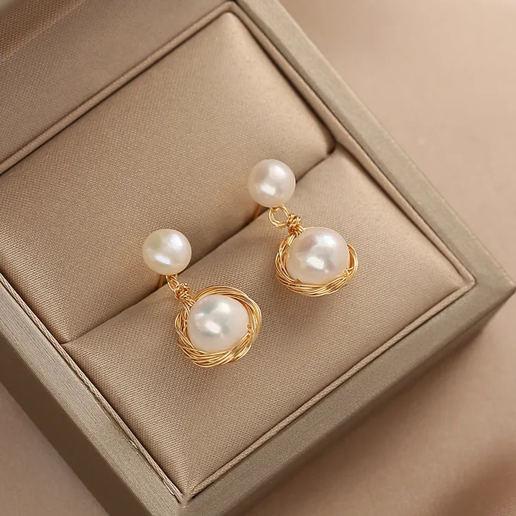 黄铜耳饰 【施家正圆珠耳坠】仿珍珠气质轻奢小众高级感超仙女耳钉