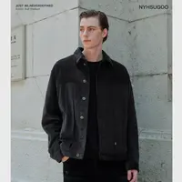 NYHSUGOO/南乙秋季男士100%棉灯芯绒夹克微廓形短款3763翻领外套