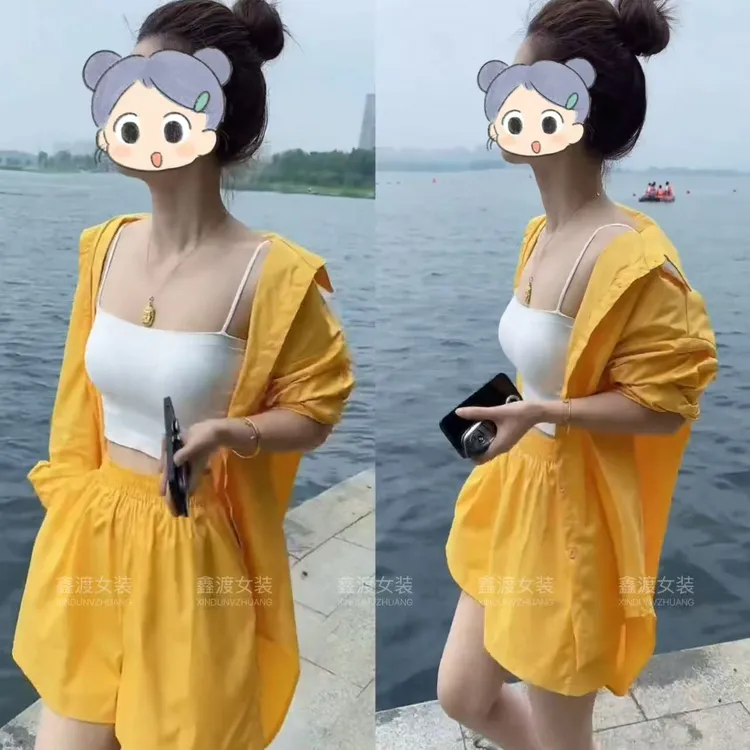 2025夏季新款时尚显瘦气质女士网红洋气两件套百搭款D9085