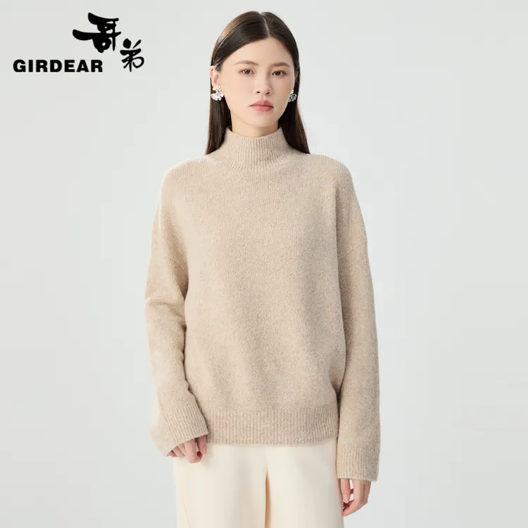 GIRDEAR/哥弟宽松秋冬新款网红时尚洋气针织加厚半高领毛衣138003
