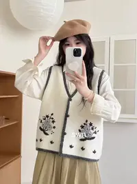 宽松型V领秋季马夹韩版小香风百搭马甲