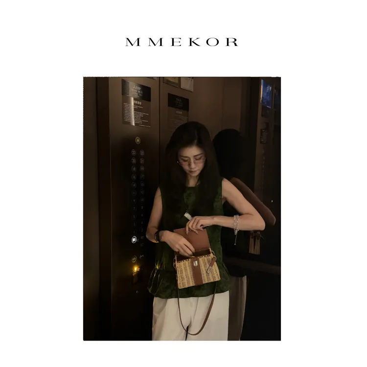 MMEKOR“疏影青浅”背心 2025新款冷萃新中式气质上衣 89968