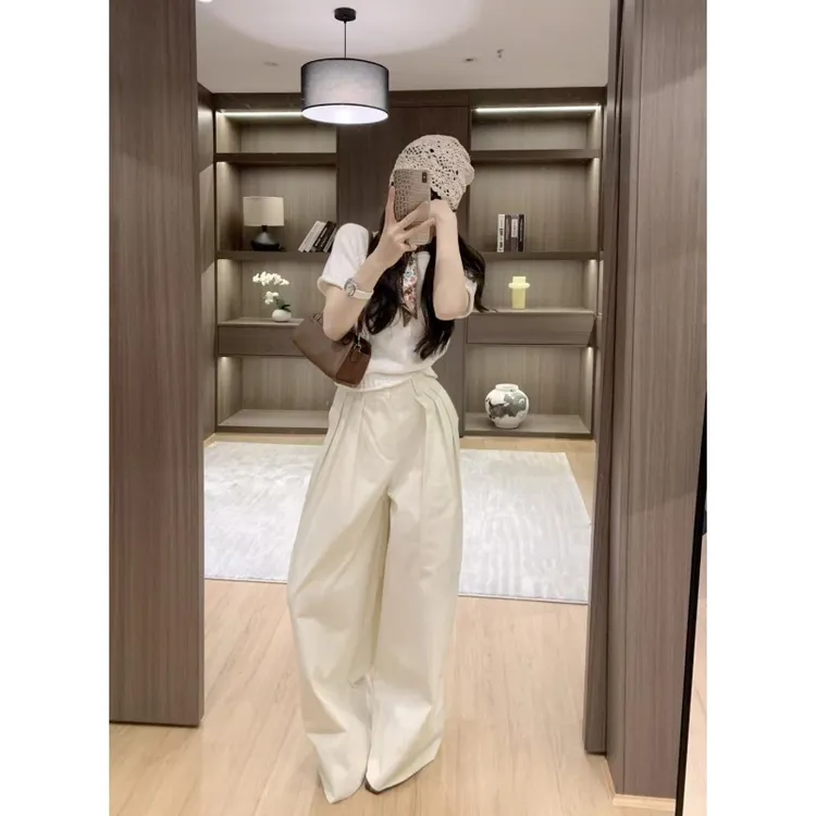 短袖正肩T恤女春夏季高腰显瘦2025新款高级感法式甜辣风针织上衣