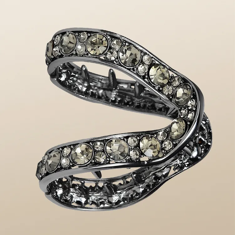 高马尾固定神器抓夹女后脑勺半扎发头饰高级感水钻发夹鲨鱼夹发卡