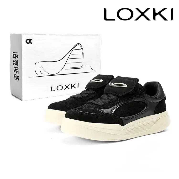 LOXKI洛克斯基官方正品小圆鞋Alpha休闲板鞋增高潮款耐脏外穿小众