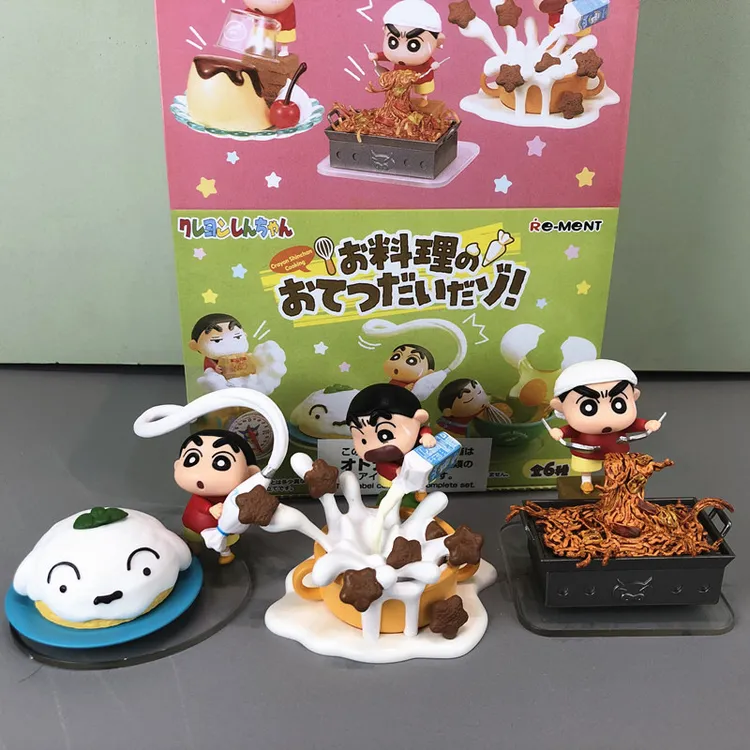 蜡笔小新盲盒料理屋玩偶动漫周边同款蜡笔小新料理摆摊生日礼物