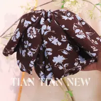 【花开时节】A088碎花三层蝴蝶结马尾抓夹半扎发低马尾半抓发夹