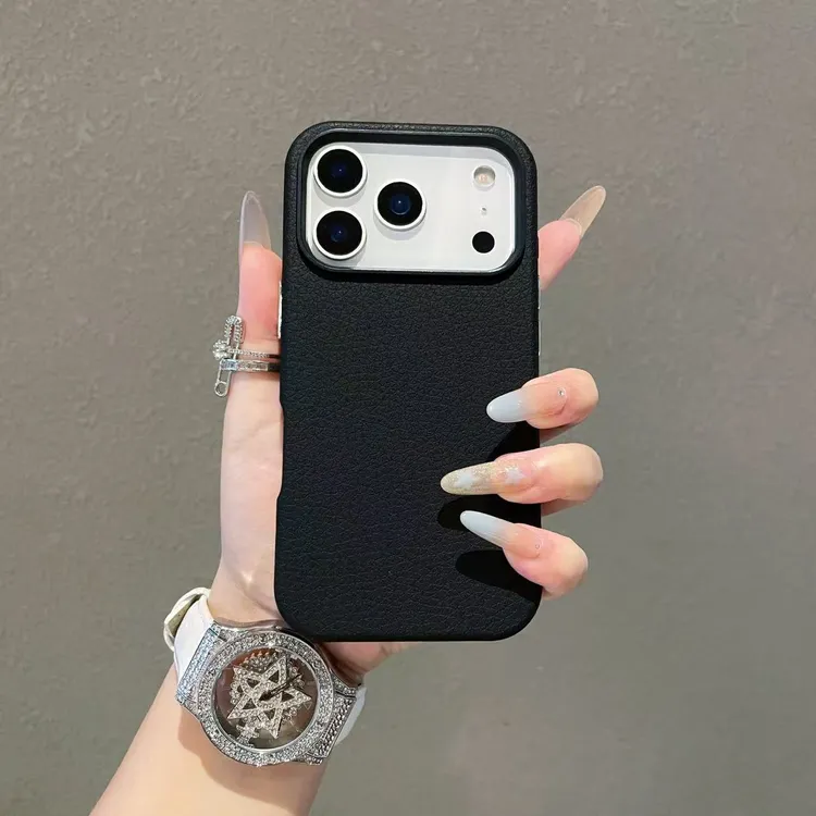 新款二合一肤感荔枝纹使用iPhone17promax手机壳16pro时尚15小众