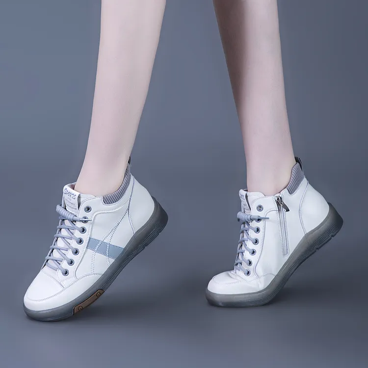 马丁靴春秋款真皮牛筋软底短靴2025新款爆款女鞋时尚百搭高帮鞋子