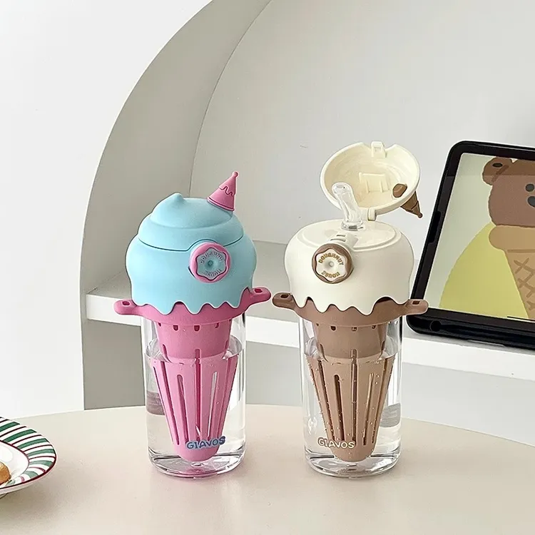 英国 Coop Koop「冰淇淋水杯」高颜值塑料随手水杯背带斜挎网红杯子