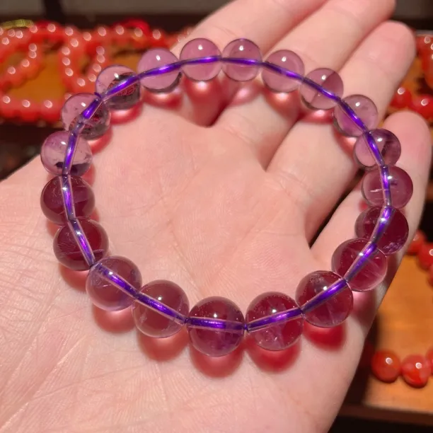 【雪宝专属】《天然紫水晶》圆珠单圈手链精美百搭手串