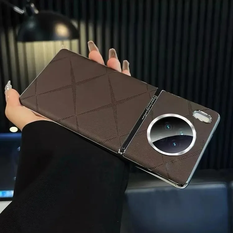 适用华为Mate30/Pro轻奢星芒素皮商务手机壳高端金属镜头圈