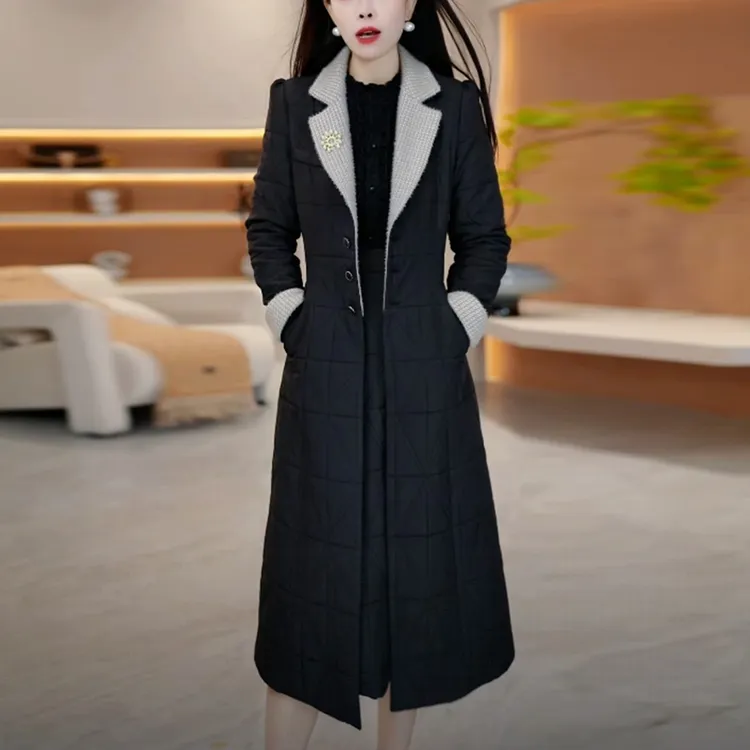 女士夹棉保暖连衣裙两件套冬季新款2025爆款时尚洋气显瘦套装裙子