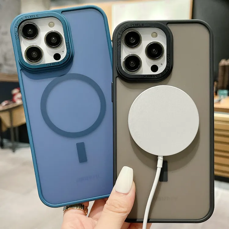 适用iphone16promax磁吸手机壳15半透14pro磨砂13高级感12/11简约