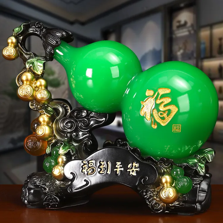 中式福到平安葫芦摆件店铺家居客厅玄关装饰品乔迁开业礼物