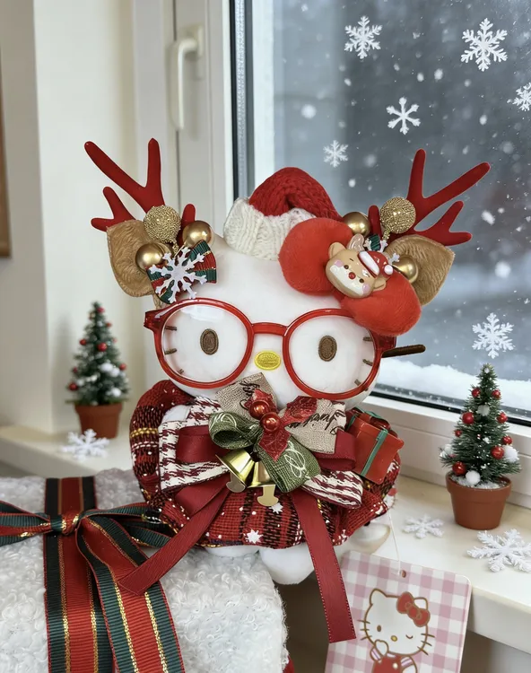 【圣诞节系列】正版hellokitty包挂件可爱玩偶毛绒公仔diy生日礼物