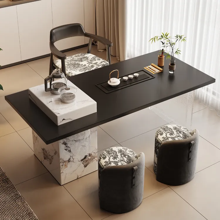 现代轻奢家用组合阳台茶几泡客厅茶桌新款2025高档大气轻奢款