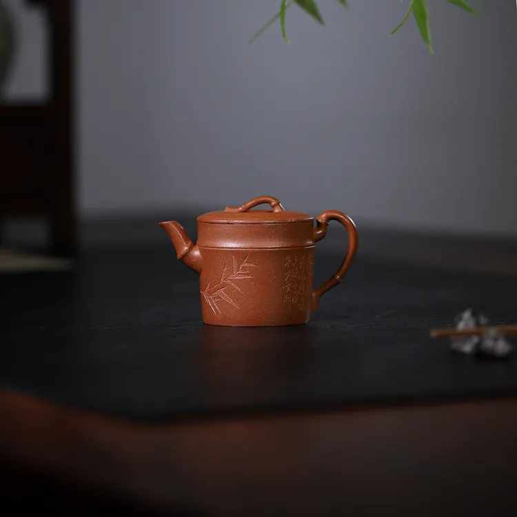 140ml半手工宜兴紫砂壶原矿降坡泥竹隐壶精品小容量家用功夫茶具