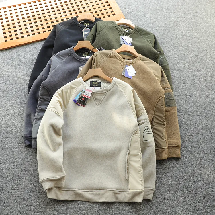 日单 加绒加厚男女同款户外战术摇粒绒卫衣一件过冬