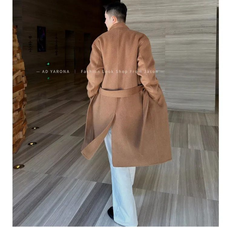 【素系列·佛罗伦萨】100双面羊毛高级感立领飘带外套高品质轻奢大衣