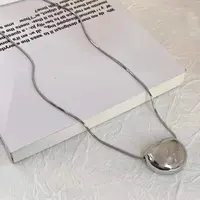 钛钢长款半圆百搭项链