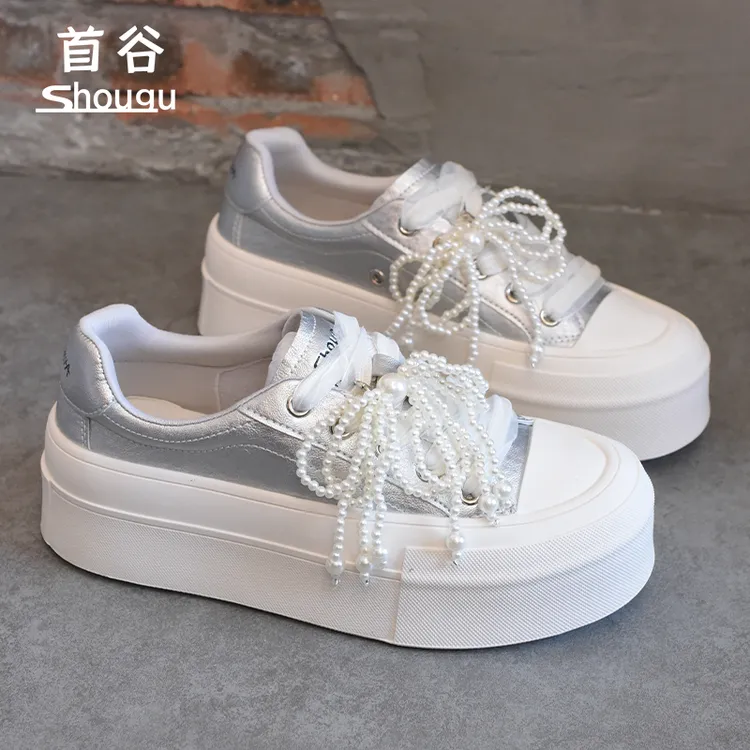 shougu/首谷2025夏季新款松糕厚底小白鞋女仙女风休闲运动板鞋女