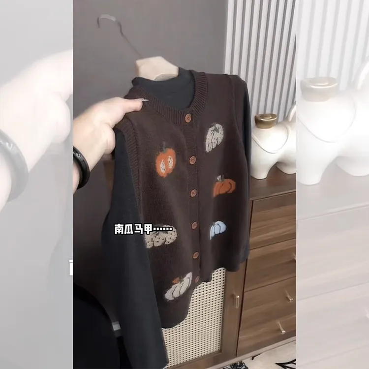 时尚叠穿软糯保暖羊绒毛衣马甲女2025秋季款洋气别致减龄百搭背心