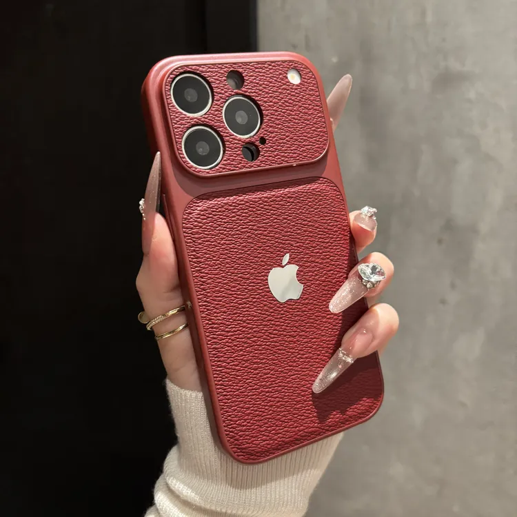 秋冬高颜值秒变17荔枝皮纹适用苹果17promax手机壳iPhone16简约15