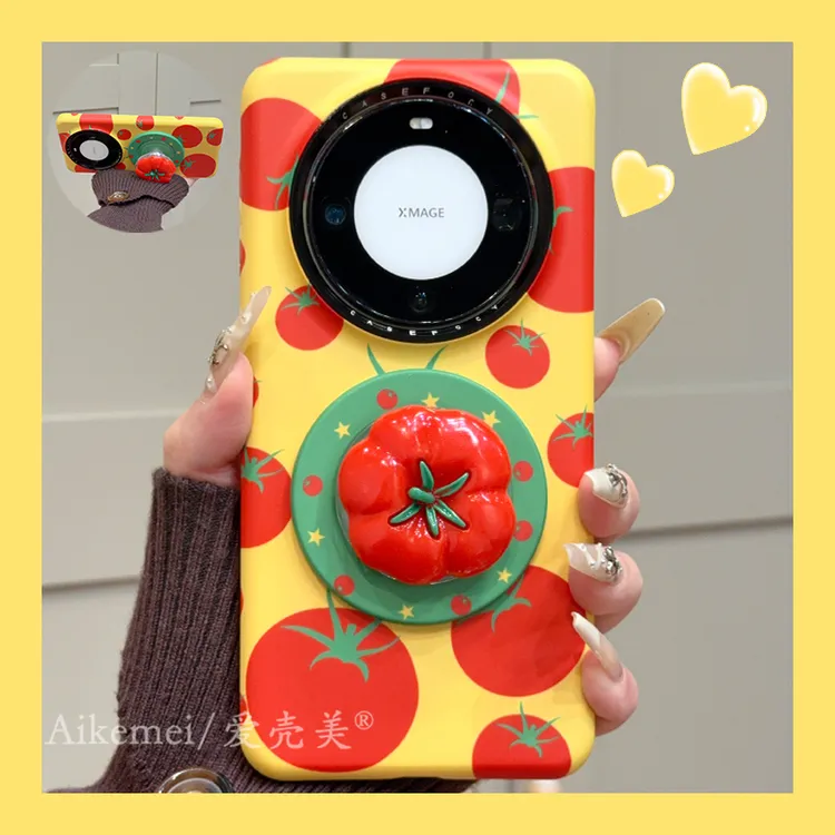 适用华为mate70pro+手机壳可爱番茄kt猫头像mate60pro+磁吸支架女