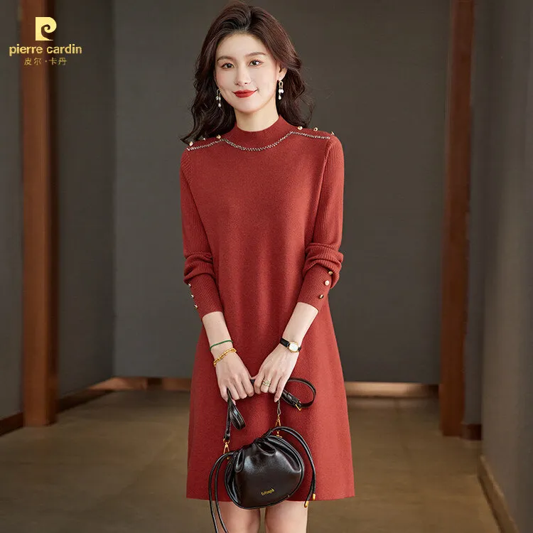皮尔卡丹秋冬女款流行针织打底衫时尚洋气显瘦宽松爆款新款2025大