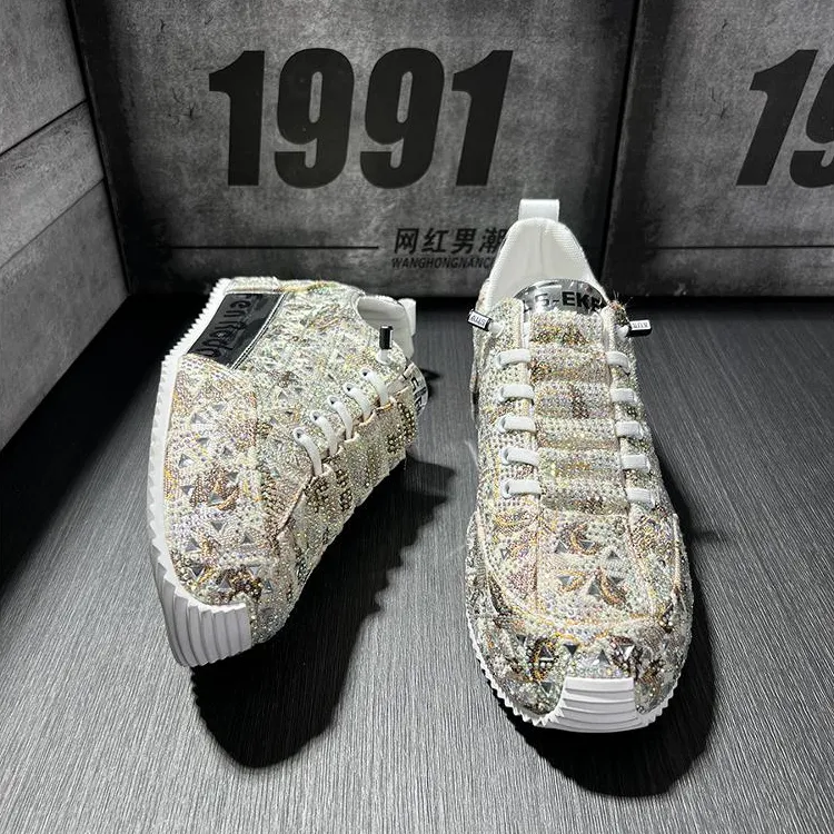 玛古芭潮流新款板鞋男高级感痞帅厚底增高鞋个性时尚轻奢休闲男鞋