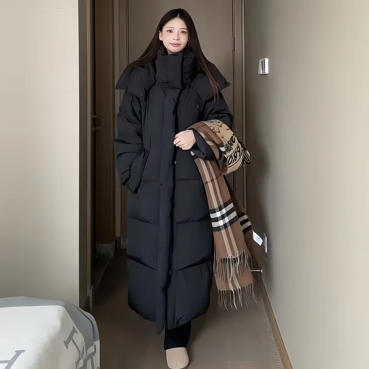 oversize面包服羽绒棉服女秋冬季高级感法式小众加厚保暖长款外套