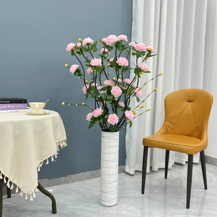 牡丹仿真花高级感逼真假花客厅落地电视柜装饰摆件高档永生花摆设