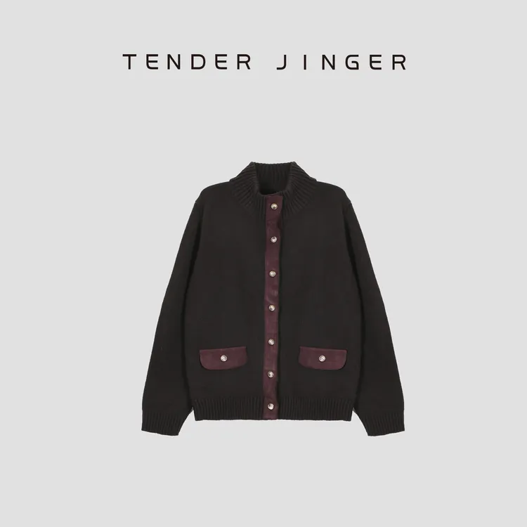 Tender Jinger【老钱知识分子】羊绒羊毛混纺撞色针织衫T53MII41448