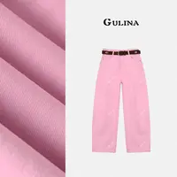 GULINA/娜姐时尚经典百搭时尚带腰带加绒加厚牛仔休闲裤88319