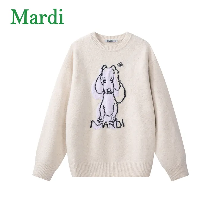 Mardi秋季时尚百搭情侣休闲宽松卡通圆领套头针织衫MZZ2542673