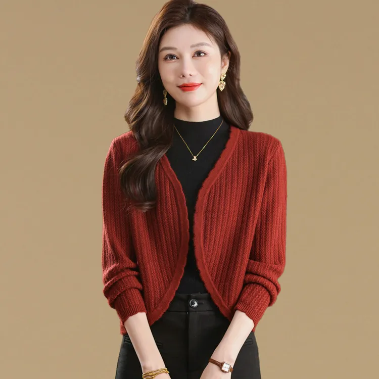 配旗袍披肩时尚小外搭高级感针织开衫女春秋新款洋气短款毛衣外套