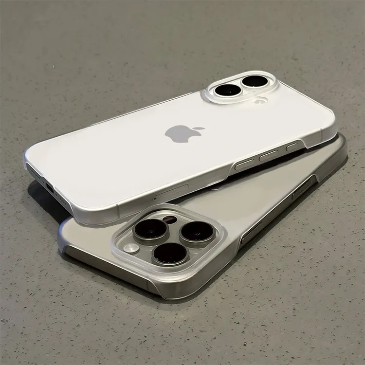 无边框PC磨砂硬壳适用iPhone16Promsx手机壳15苹果14散热13简约12
