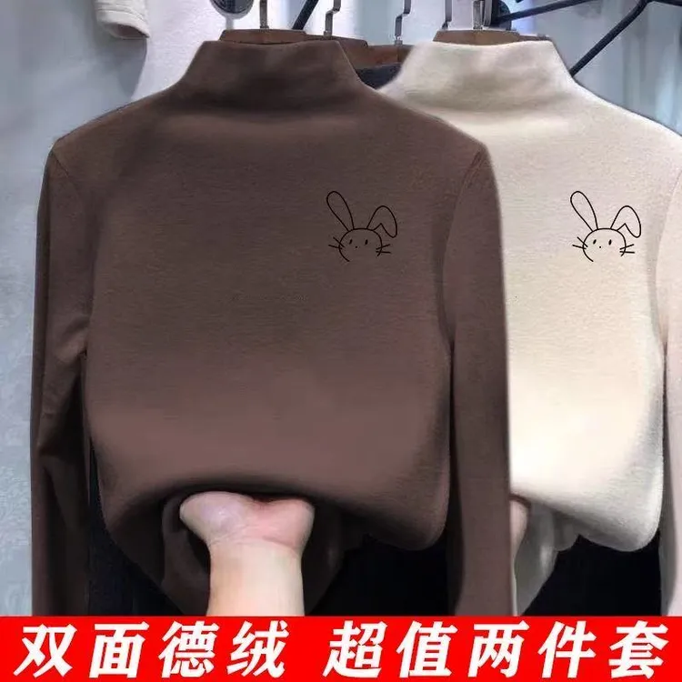新款中大儿童保暖男女童打底德绒新款春秋冬宝宝长袖中领内搭上衣